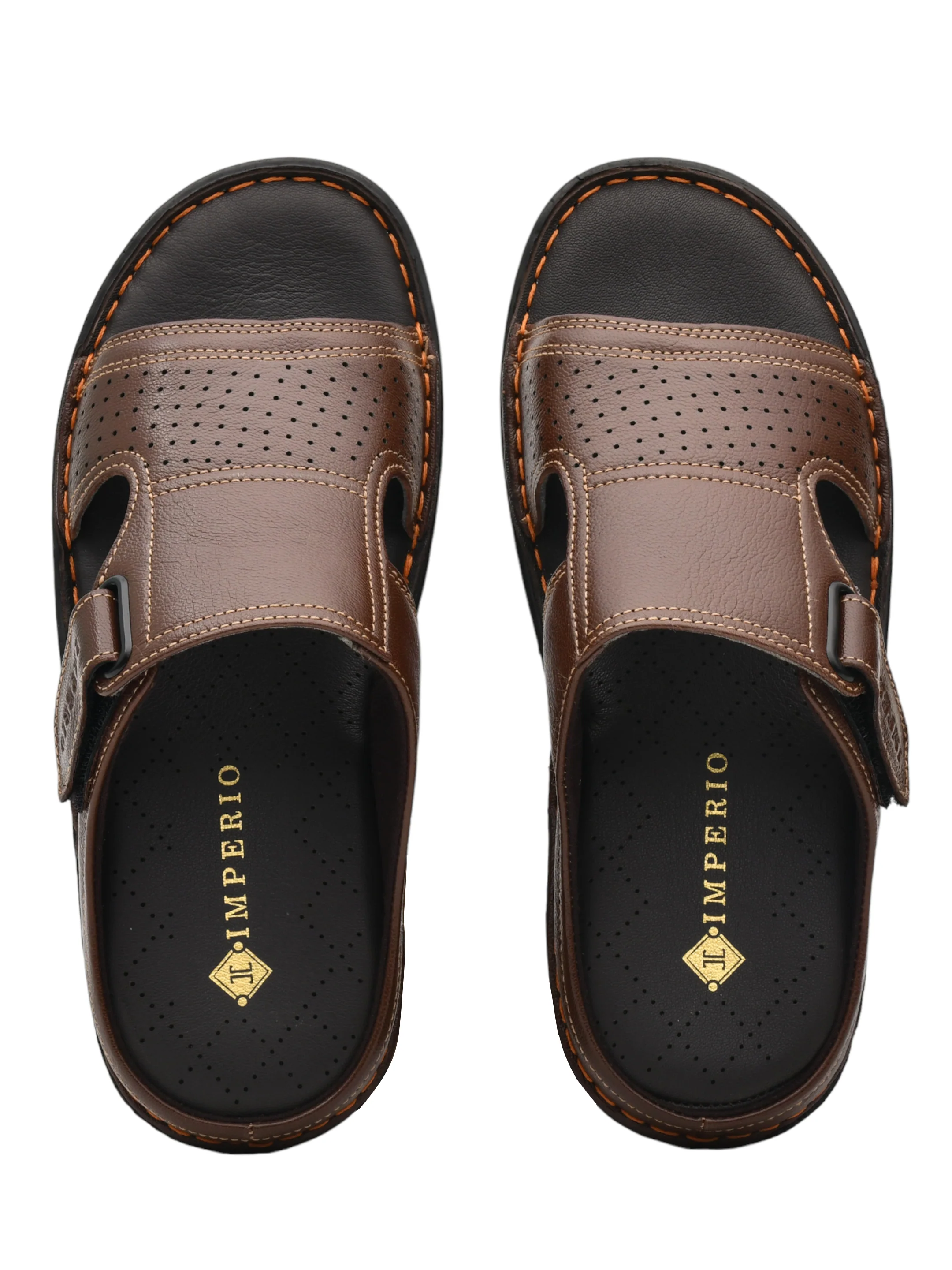 Imperio Brown Genuine Leather Sandal for Men - Image 8