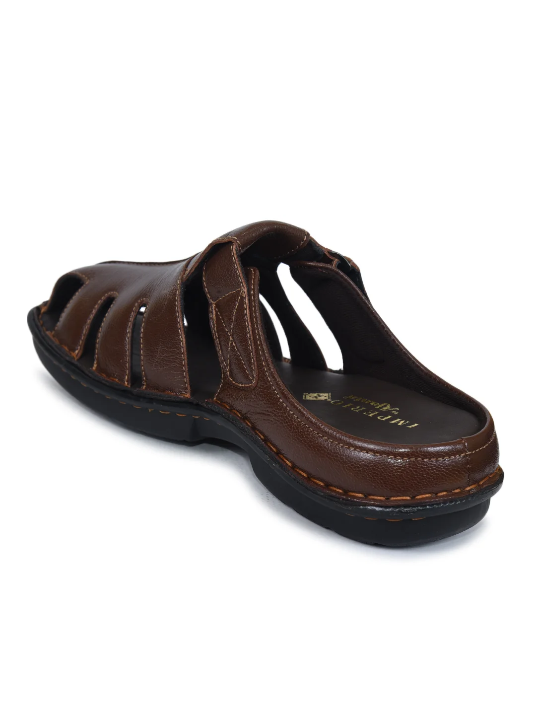Imperio Brown Genuine Leather Men’s Comfort Sandal - Image 7