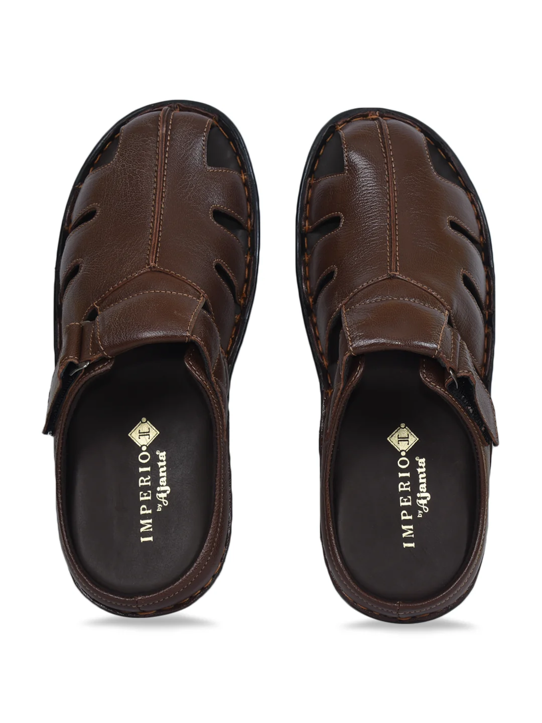 Imperio Brown Genuine Leather Men’s Comfort Sandal - Image 8