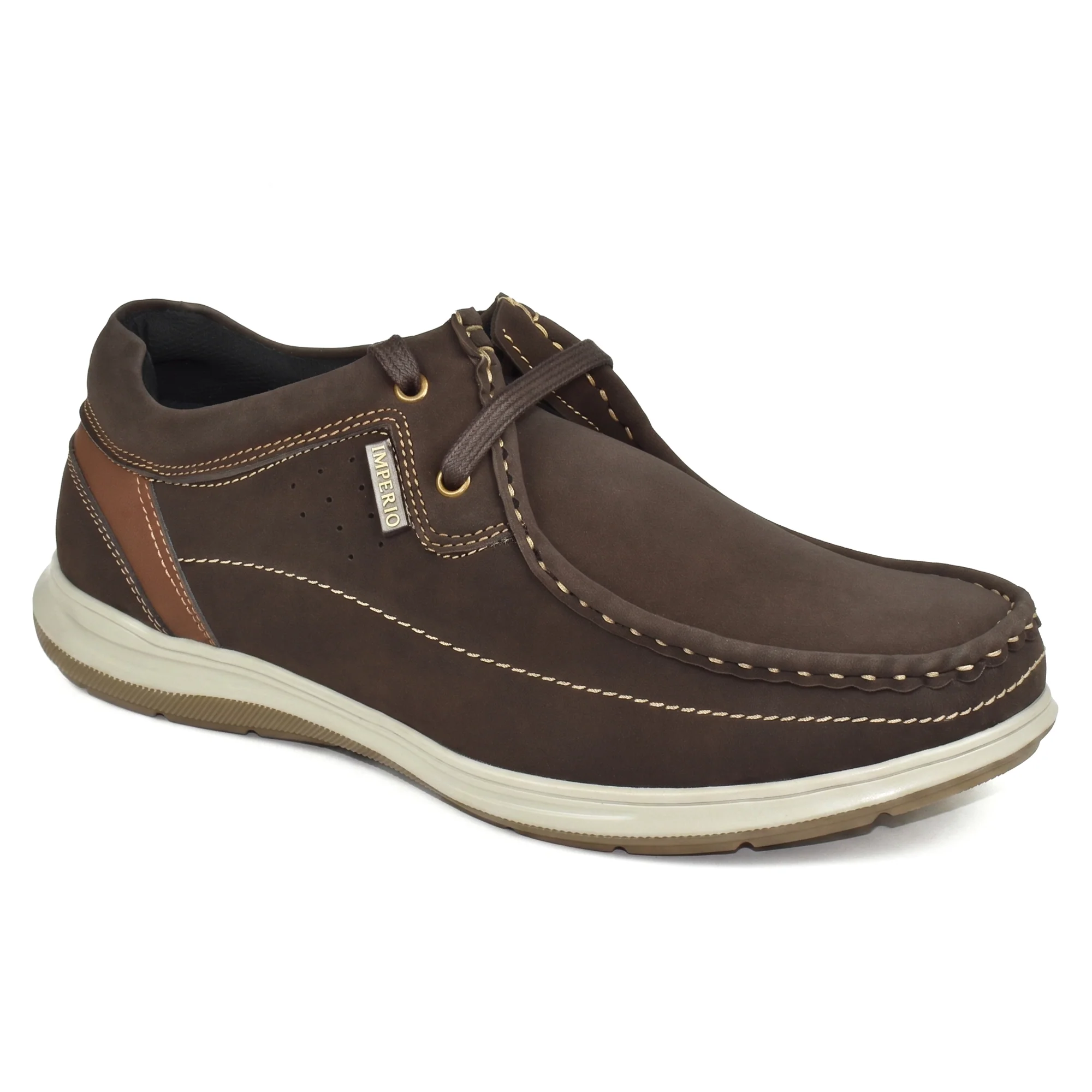 Imperio by Ajanta Men's Premium Casual Shoes | Lace-Up Lightweight Moc Toe Shoes for Men | Comfortable Cushioned Footbed | Anti-Skid Sole Style shoes | Office, Travel & Daily Wear Shoes