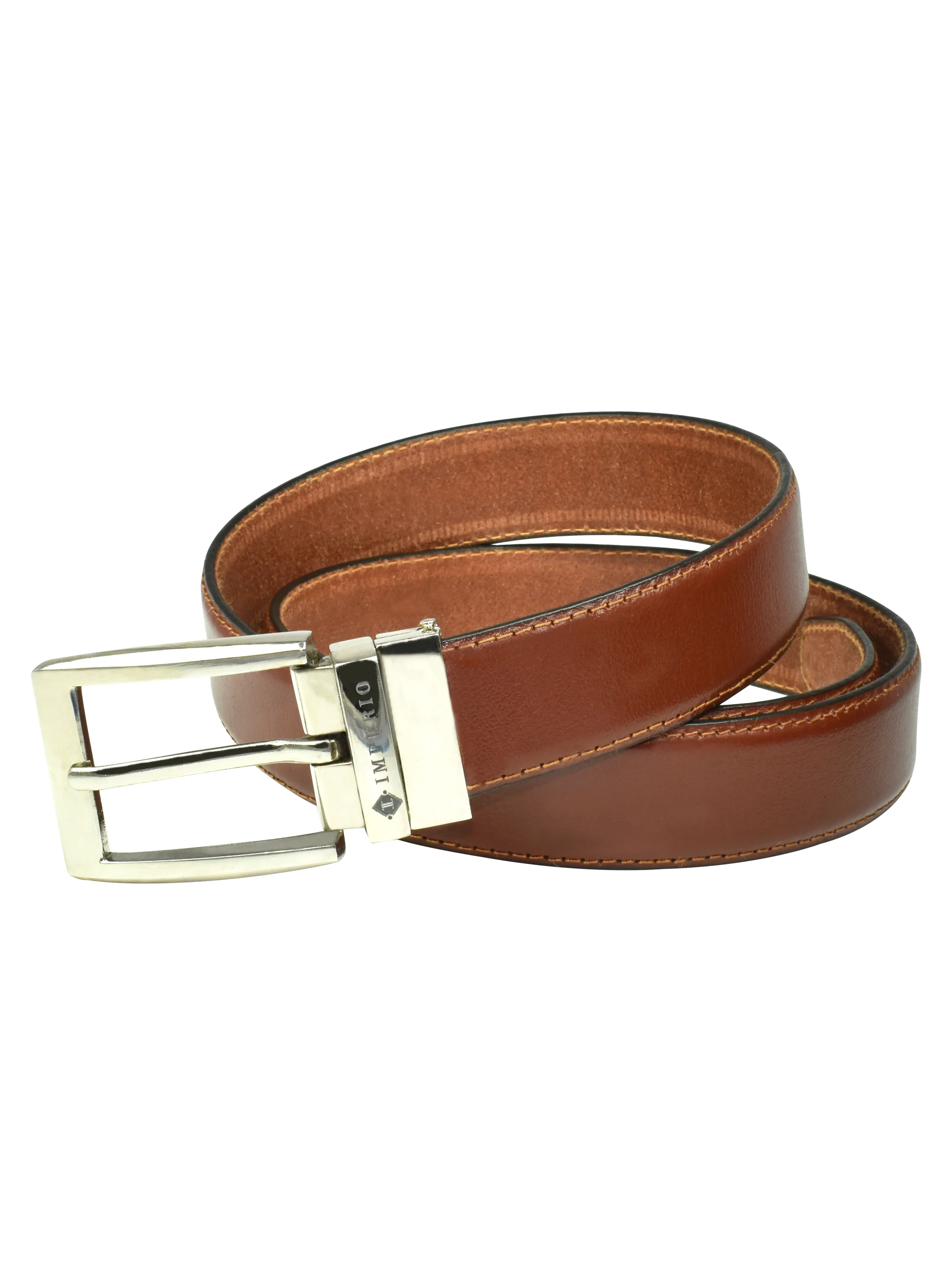 Imperio Genuine Leather Cognac Belt for Men – Classic Formal & Casual Waist Belt - Image 3