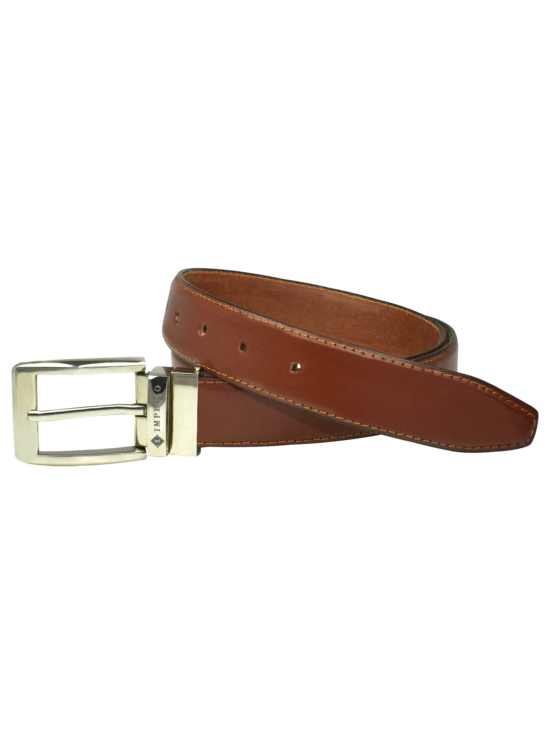 Imperio Genuine Leather Cognac Belt for Men – Classic Formal & Casual Waist Belt - Image 4