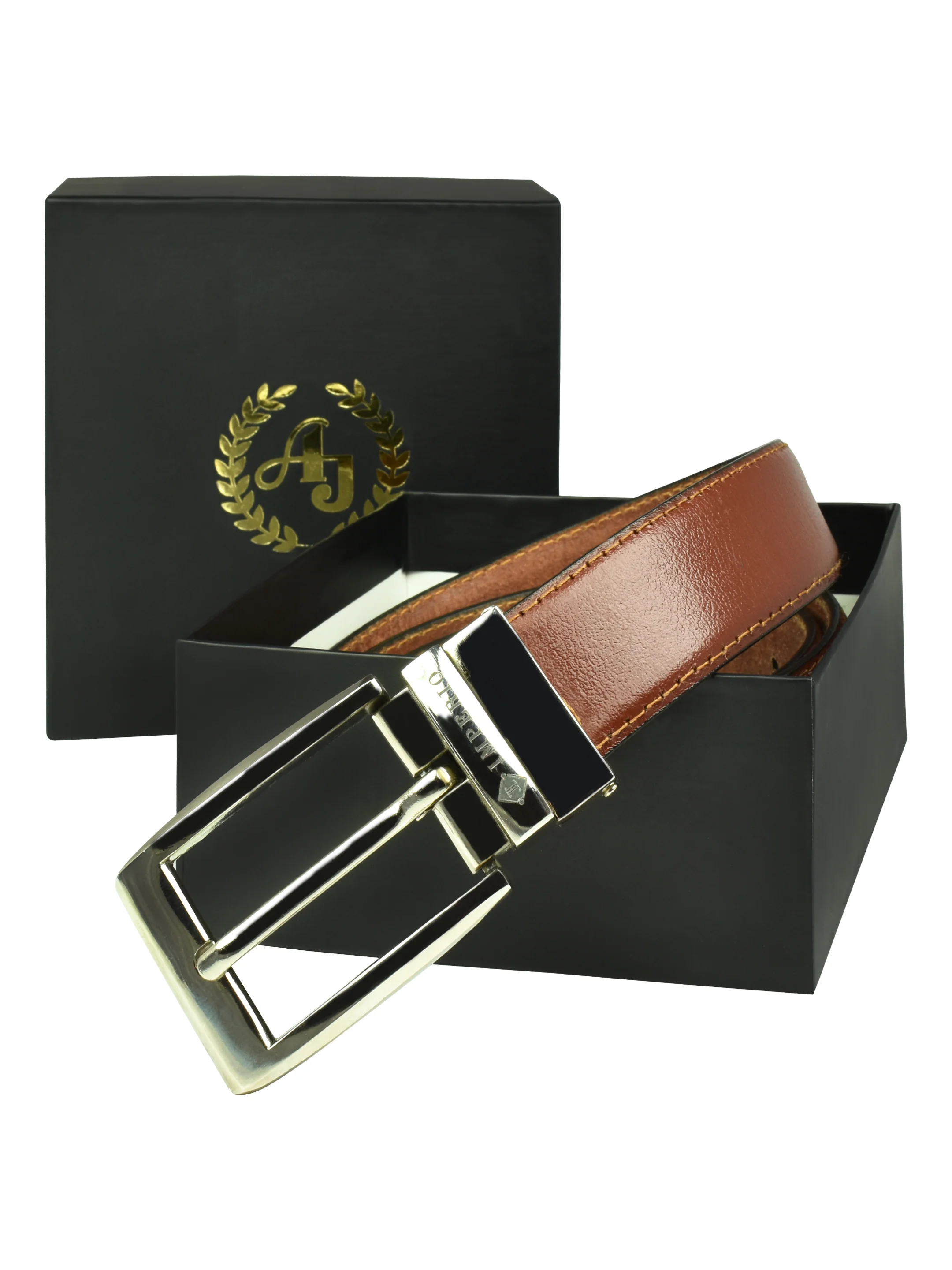 Imperio Genuine Leather Cognac Belt for Men – Classic Formal & Casual Waist Belt - Image 5