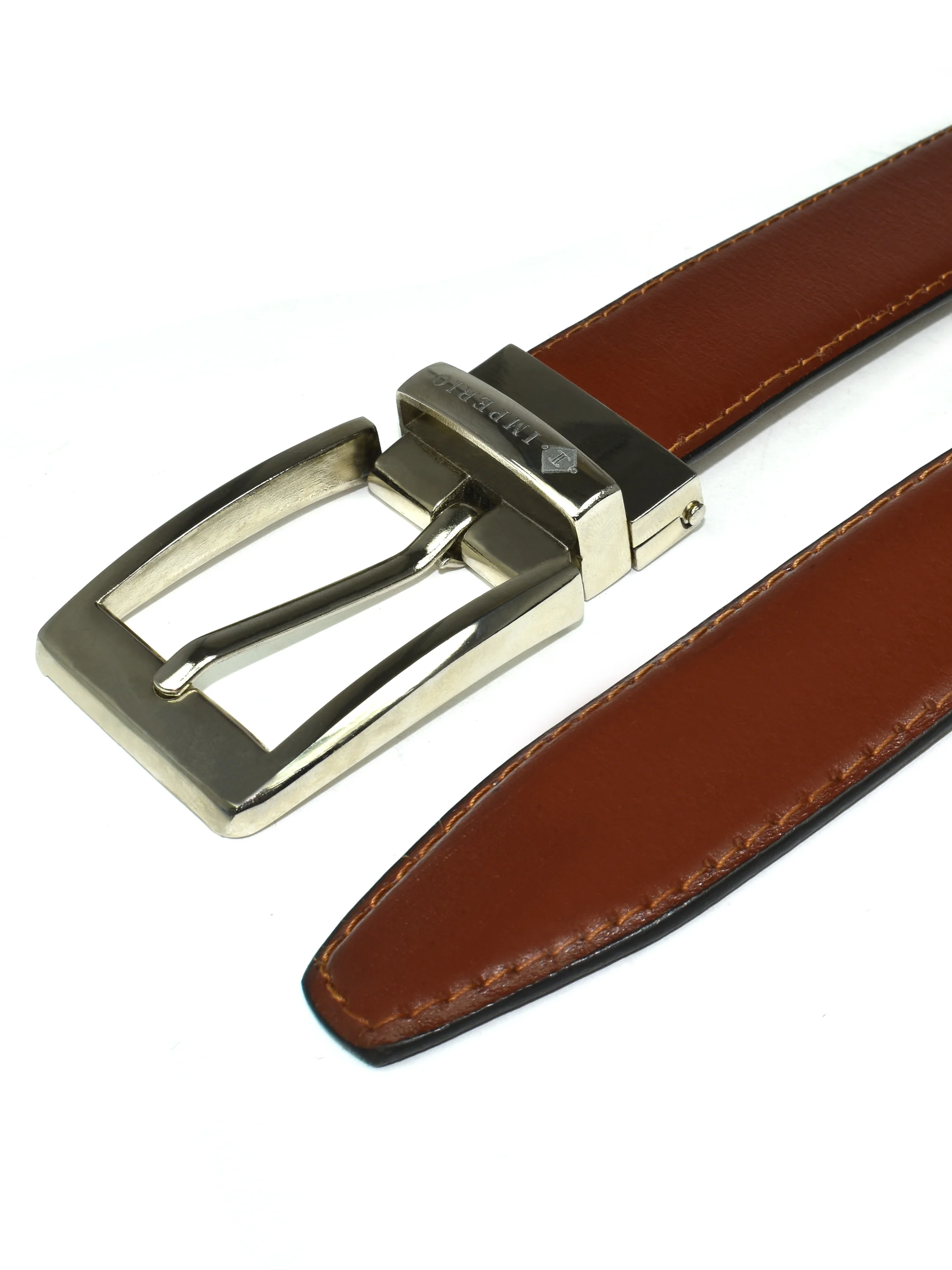 Imperio Genuine Leather Cognac Belt for Men – Classic Formal & Casual Waist Belt - Image 7