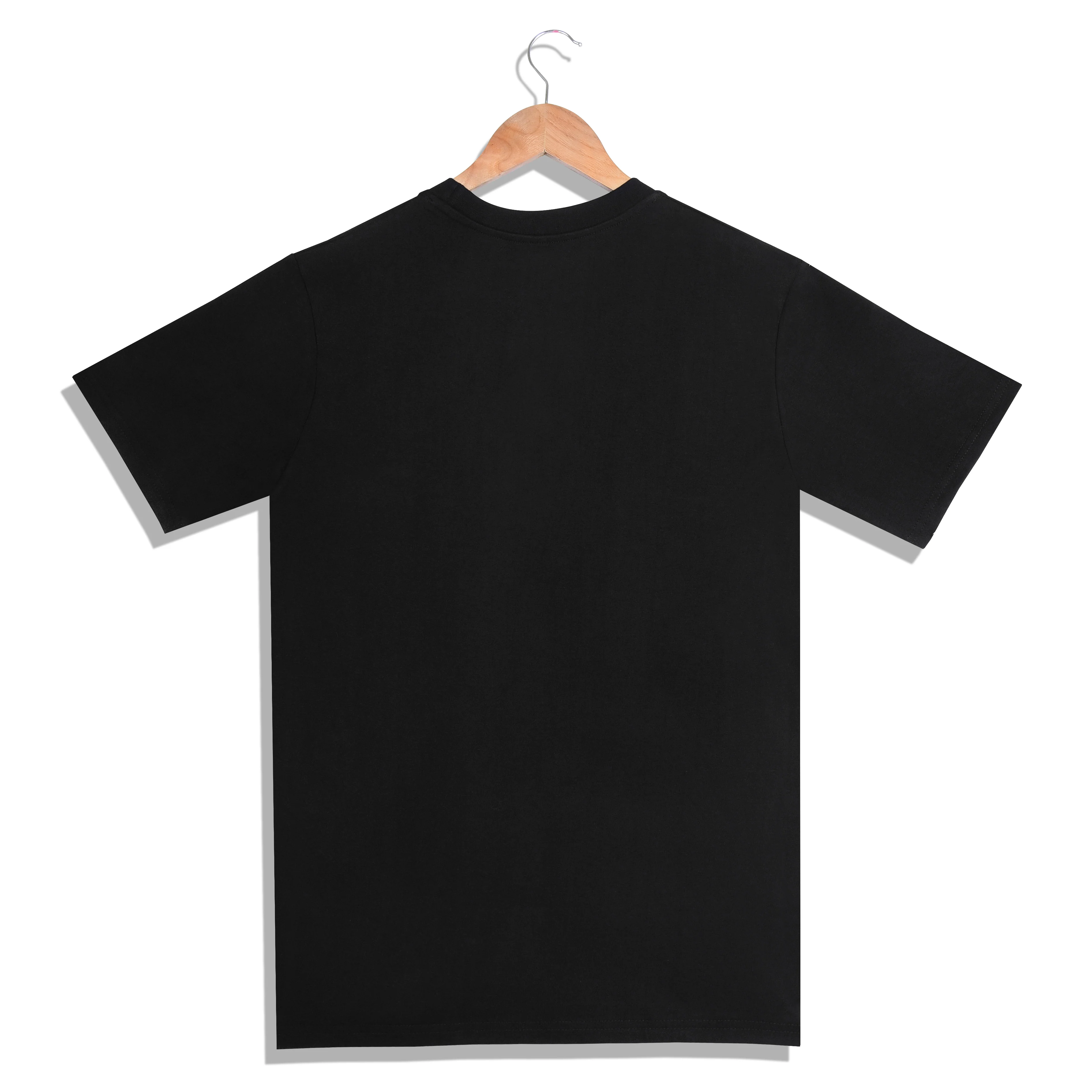 IMPERIO Men Black Solid Round Neck T-Shirt | Pure Cotton, Casual Fit RN5015 - Image 4