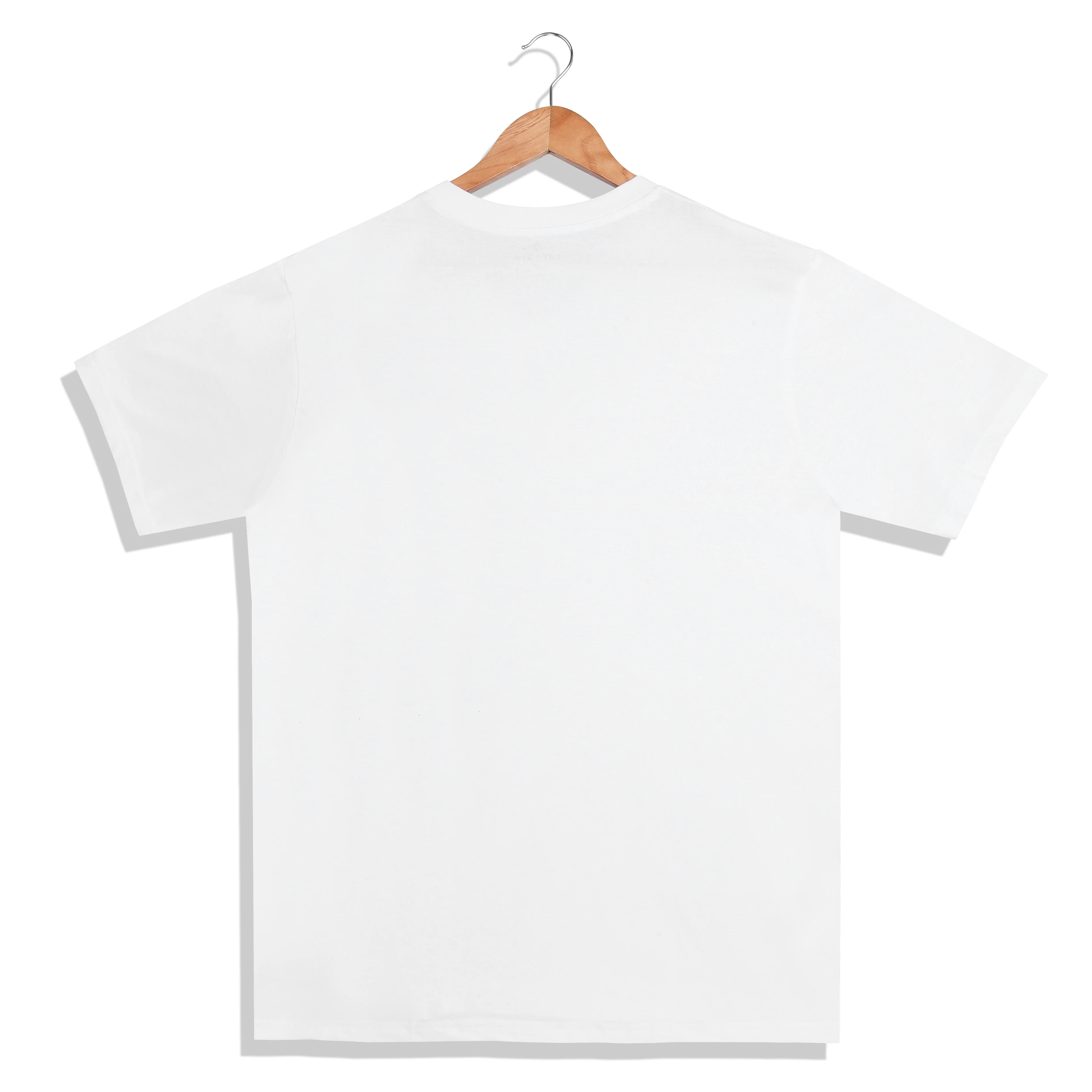IMPERIO Men White Solid Round Neck T-Shirt | Pure Cotton, Casual Fit RN5017 - Image 3