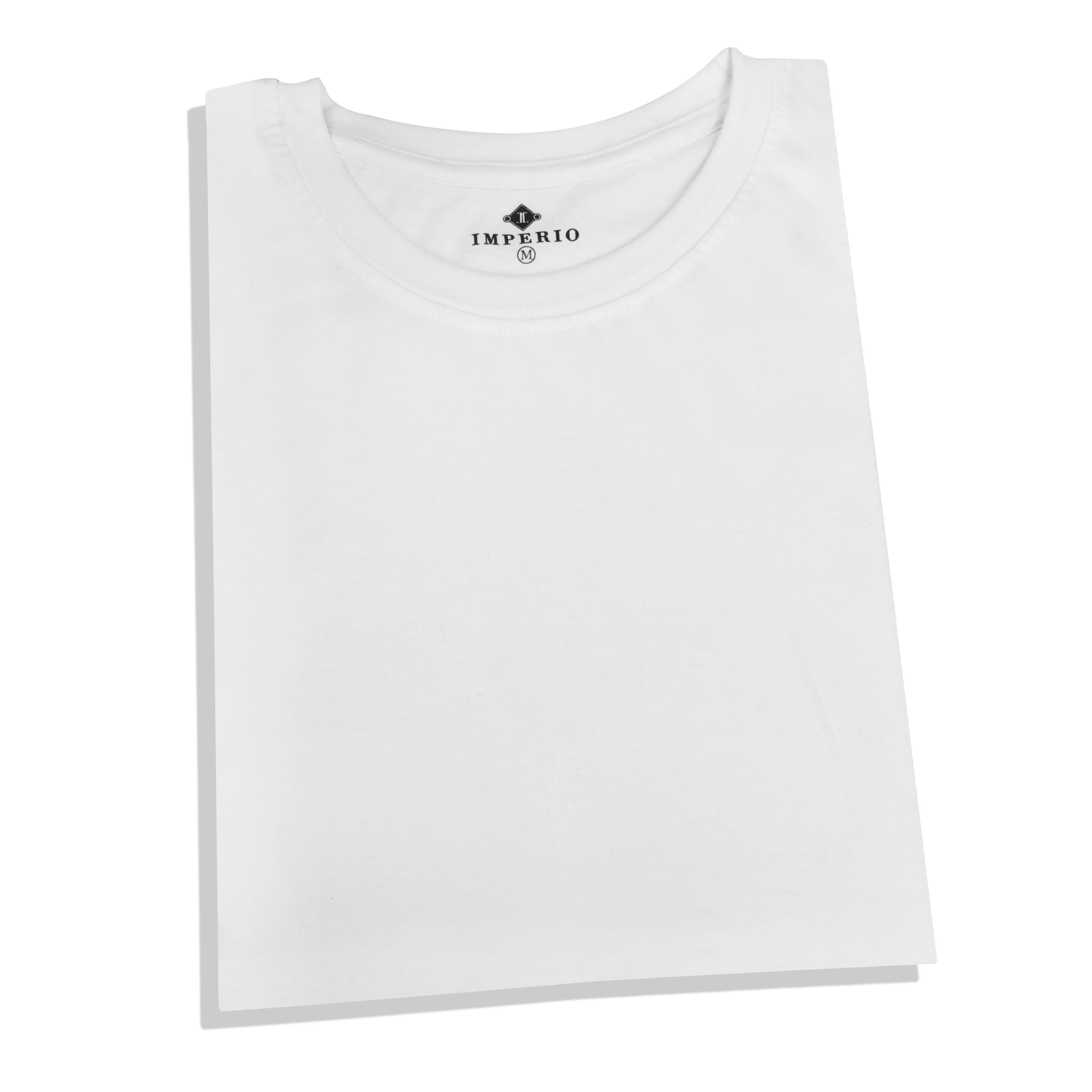 IMPERIO Men White Solid Round Neck T-Shirt | Pure Cotton, Casual Fit RN5017 - Image 4