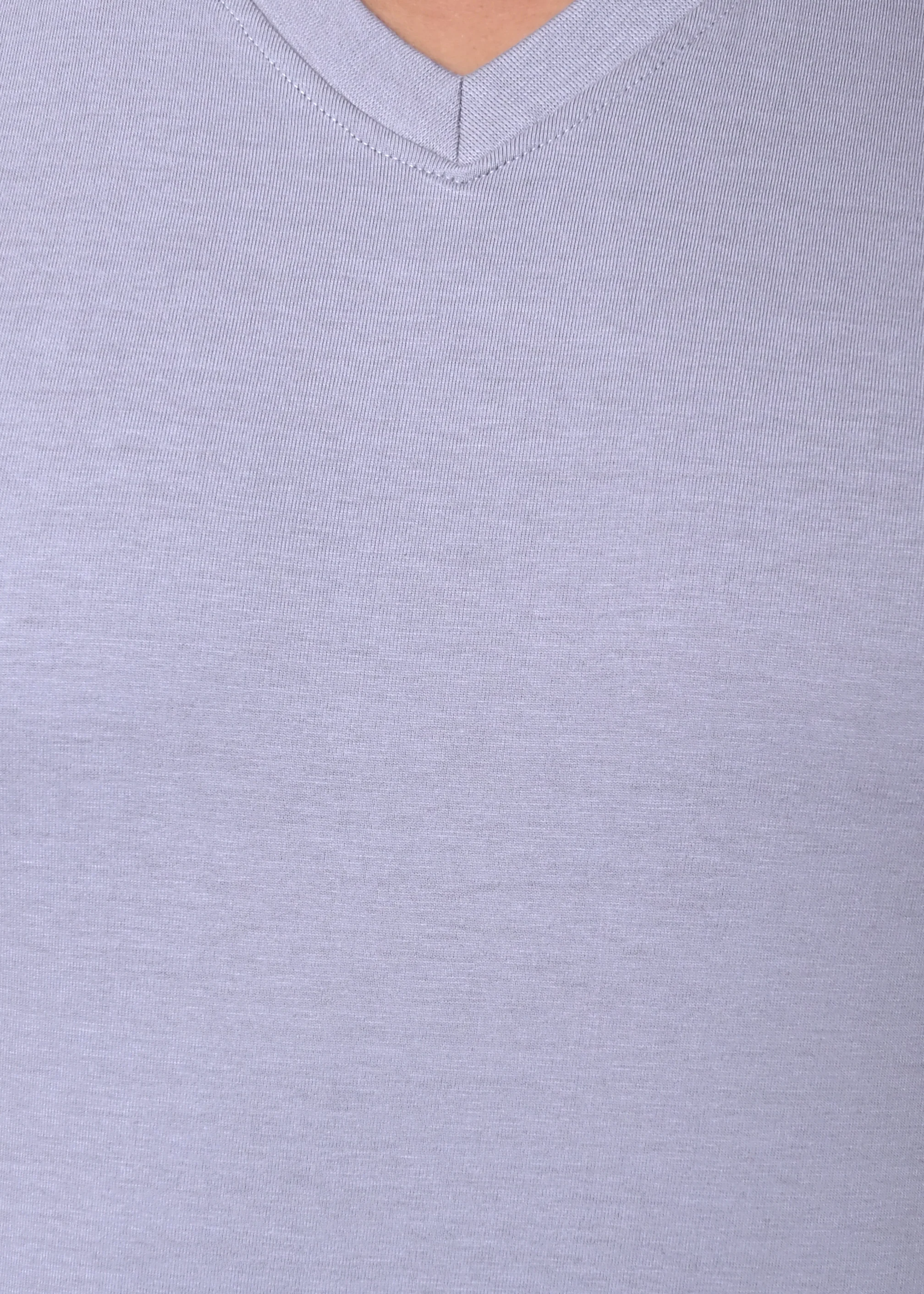 IMPERIO Men Grey Solid V-Neck T-Shirt | Pure Cotton, Casual Fit VN5015 - Image 4