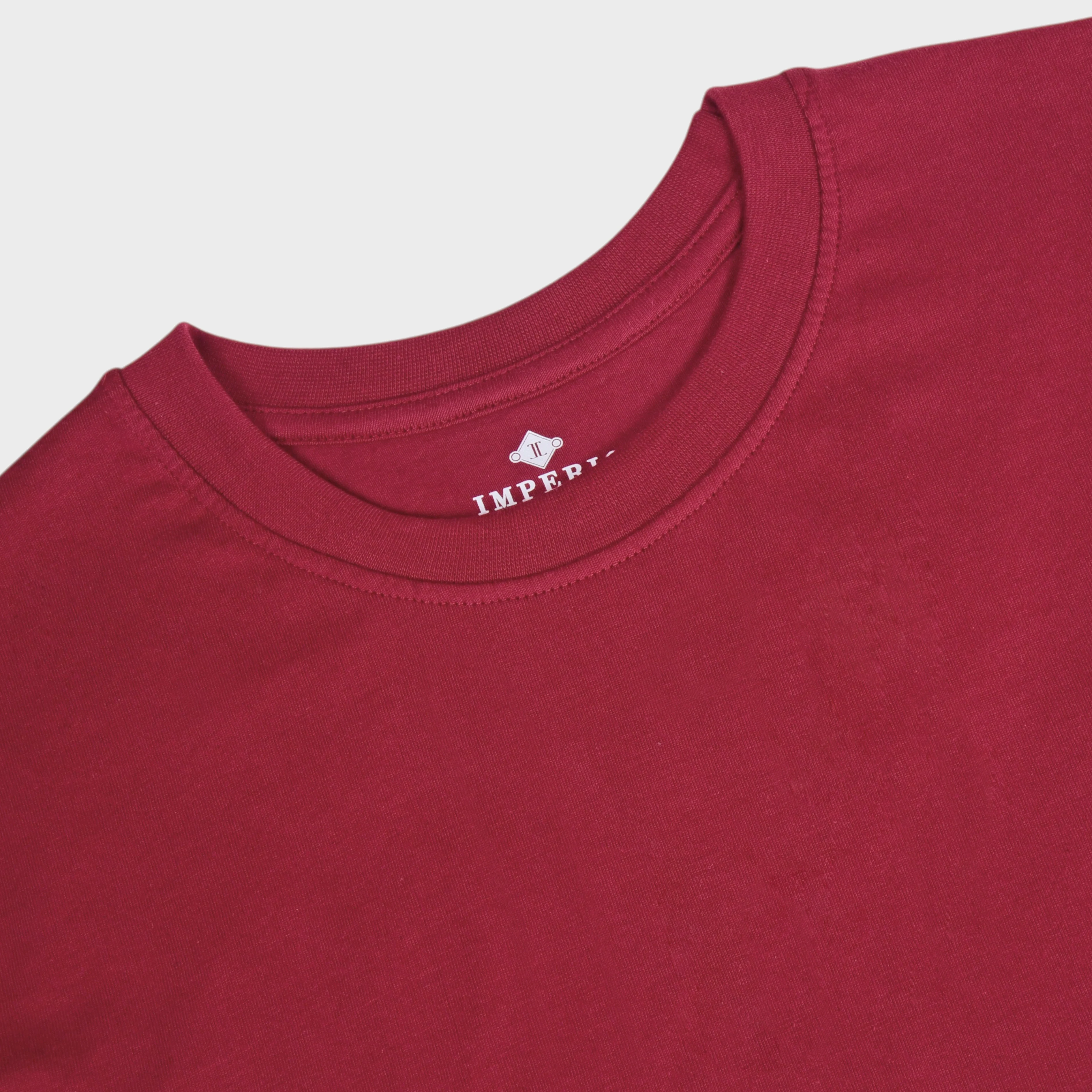 IMPERIO Men Maroon Solid Round Neck T-Shirt | Pure Cotton, Casual Fit RN5018 - Image 7
