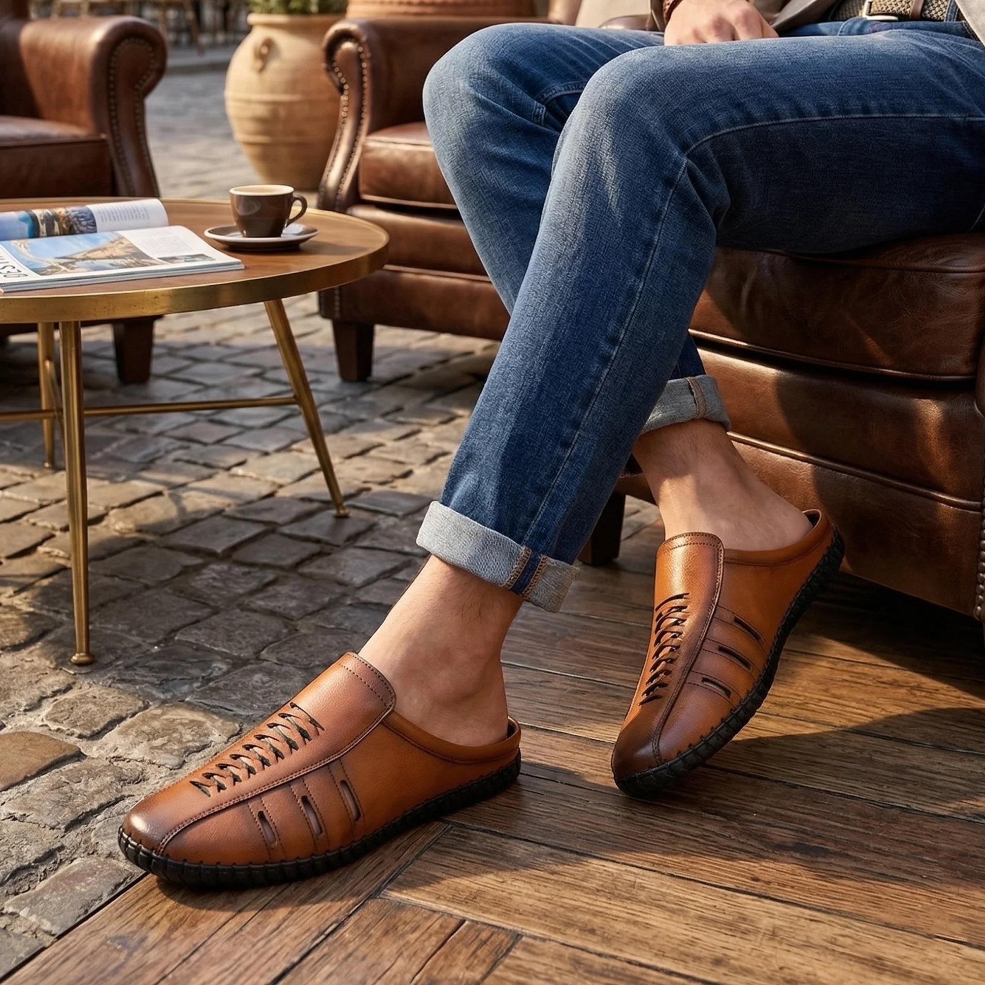 Imperio Men’s Laser-Cut Mules - Image 5