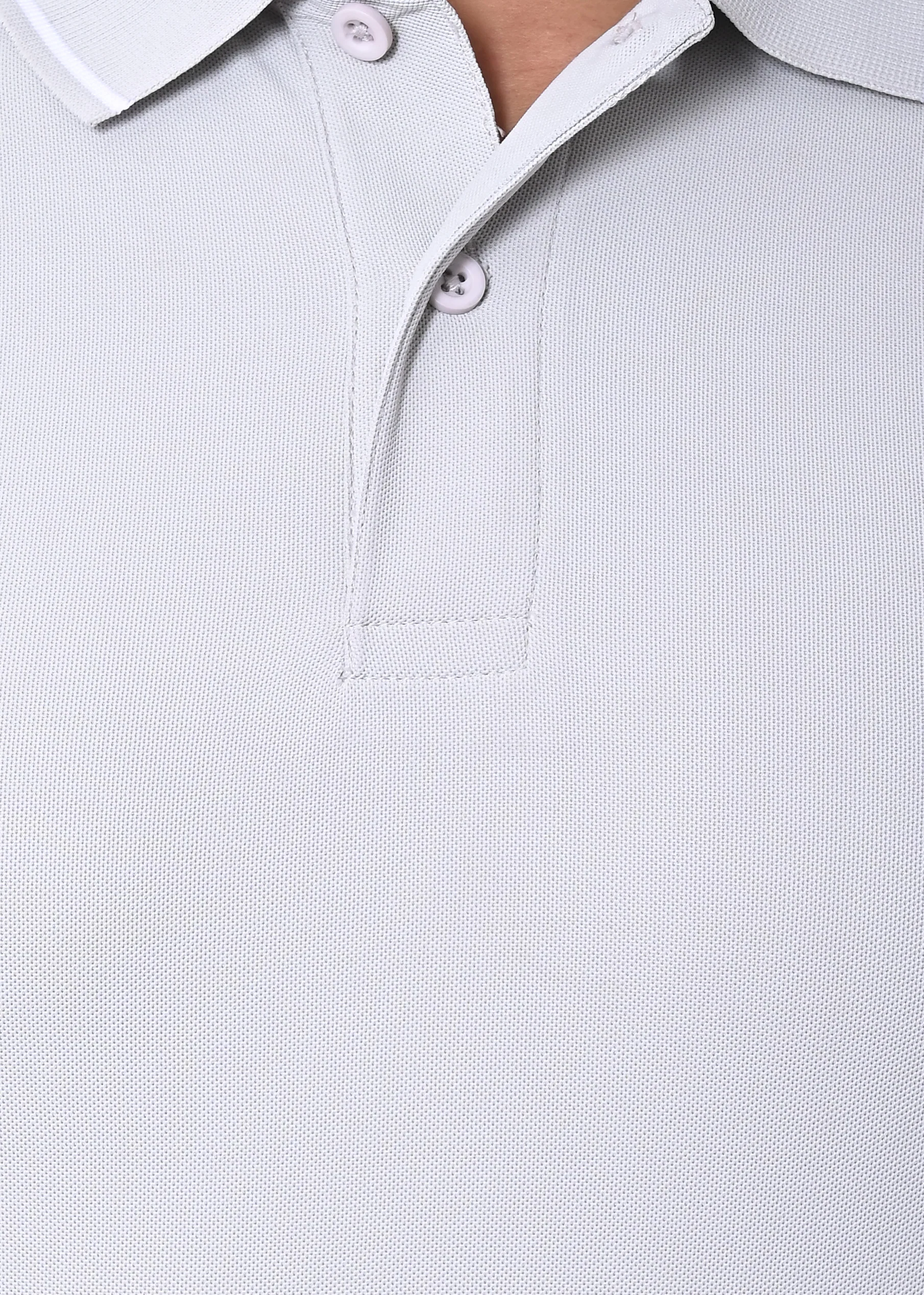 Imperio Men Solid Polo Neck Polyester Grey T-Shirt TC5009 - Image 4
