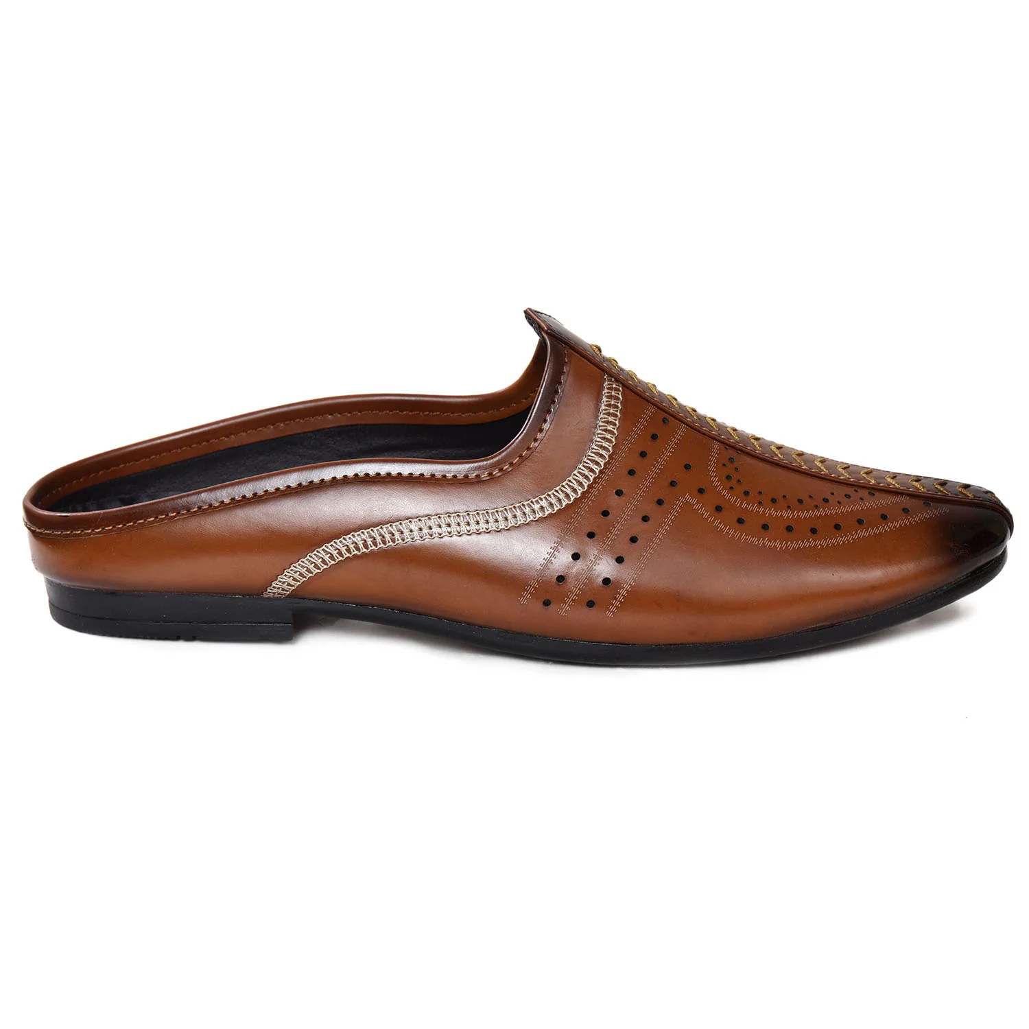 Men’s Brown Formal Slip-On Loafers Shoes | Synthetic Leather Ethnic Mojari Style Dress Shoes | Airmix Sole Comfortable Office, Party & Wedding Wear Footwear - Image 2