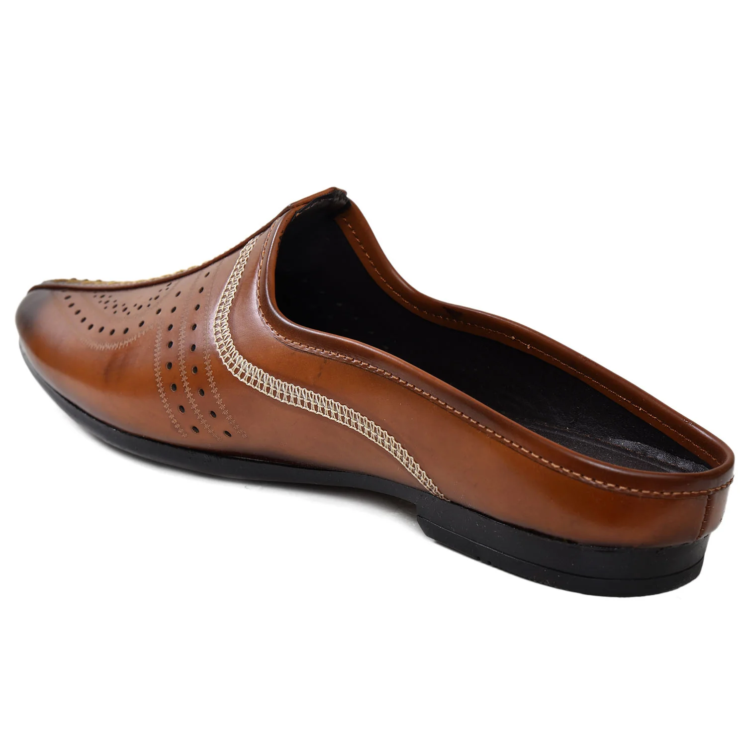 Men’s Brown Formal Slip-On Loafers Shoes | Synthetic Leather Ethnic Mojari Style Dress Shoes | Airmix Sole Comfortable Office, Party & Wedding Wear Footwear - Image 3