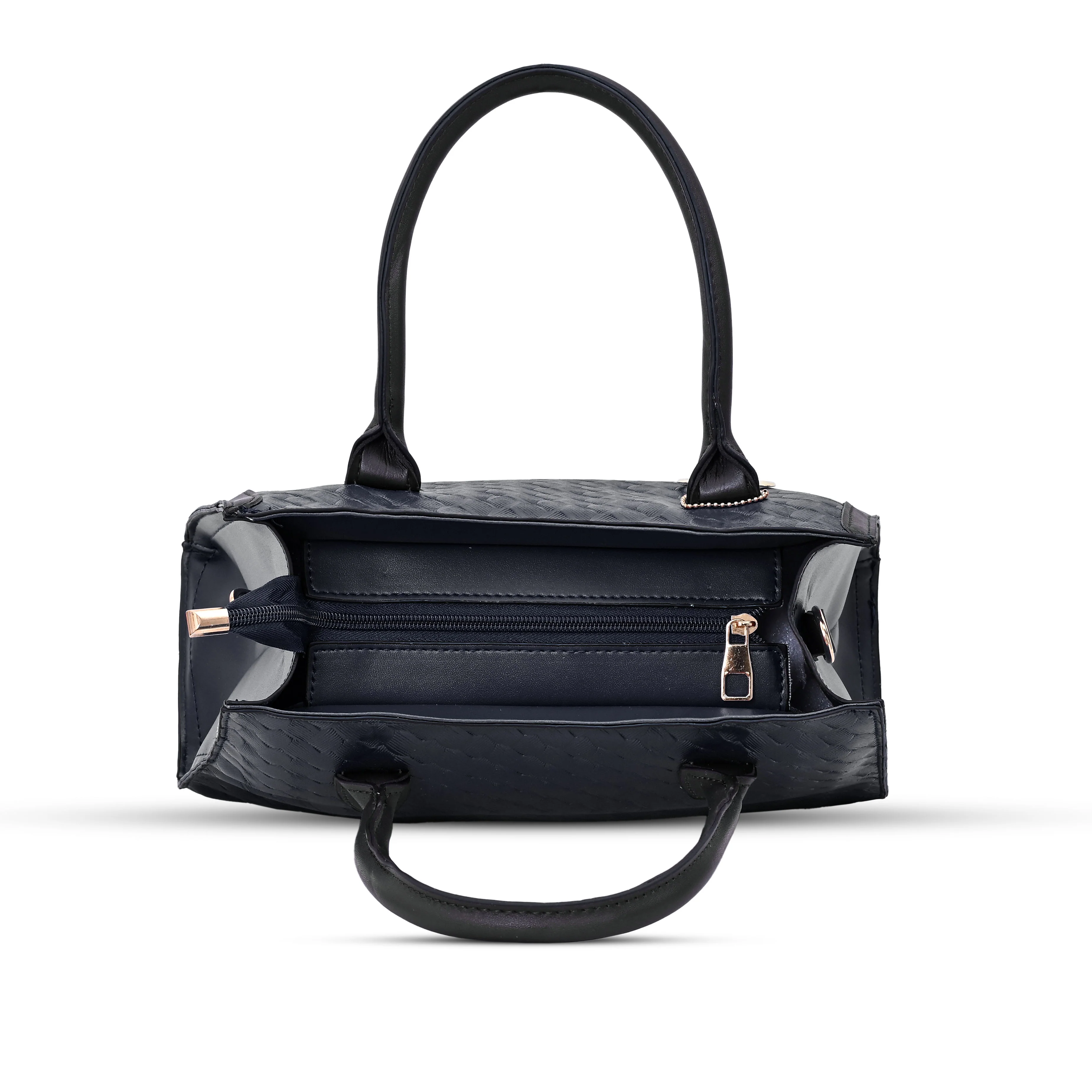 QIARRA Black Luxe Textured Synthetic Rexin Shoulder Bag with Detachable Strap VB8047 - Image 4