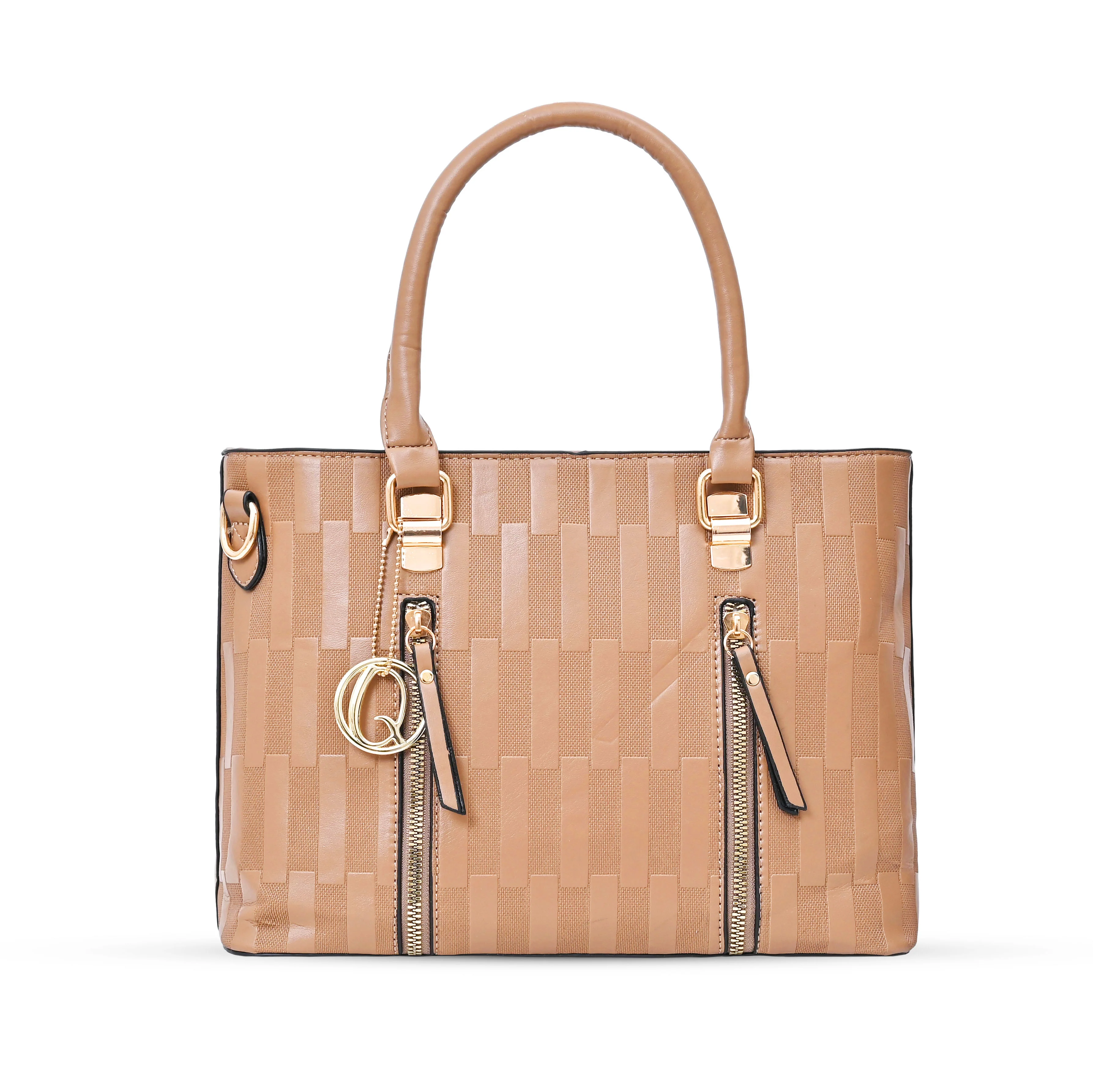 QIARRA Brown Artificial Leather Premium Textured Shoulder Bag / Handbag with Detachable Slings VB8072 - Image 6