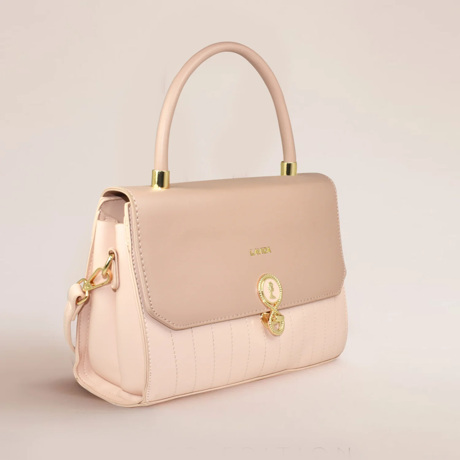 QIARRA by Ajanta Women’s Peach Sling Bag with Buckle Lock - Image 9