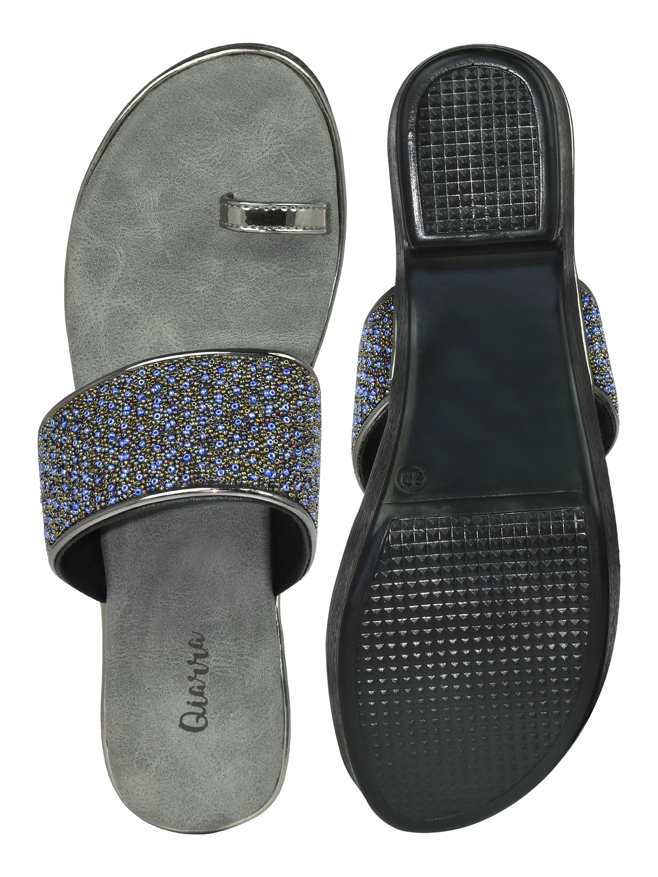 QIARRA by Ajanta Women’s One-Toe Heel Sandals - Image 4