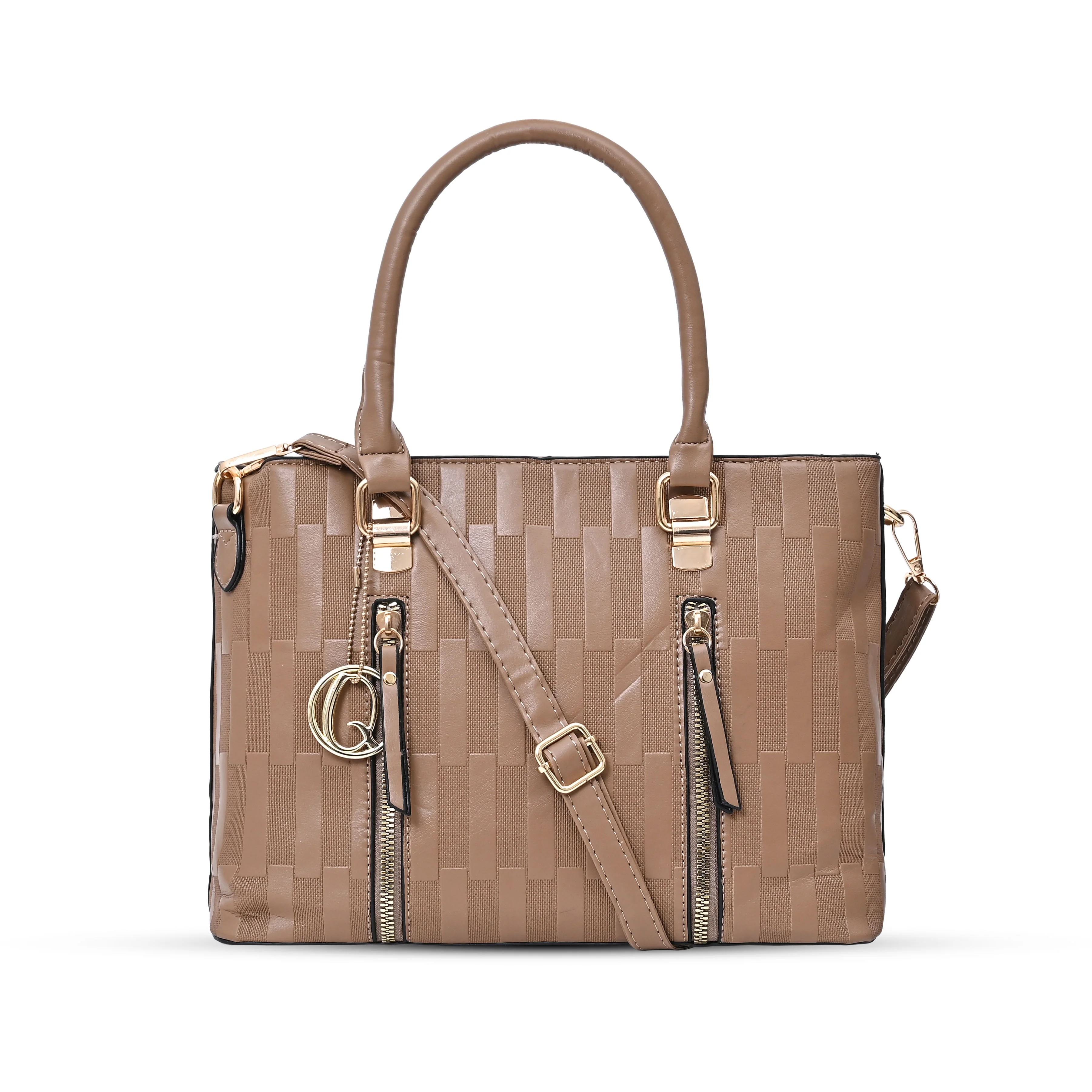 QIARRA Chocolate Brown Luxe Artificial Leather Premium Textured Shoulder Bag / Handbag with Detachable Slings VB8066 - Image 6