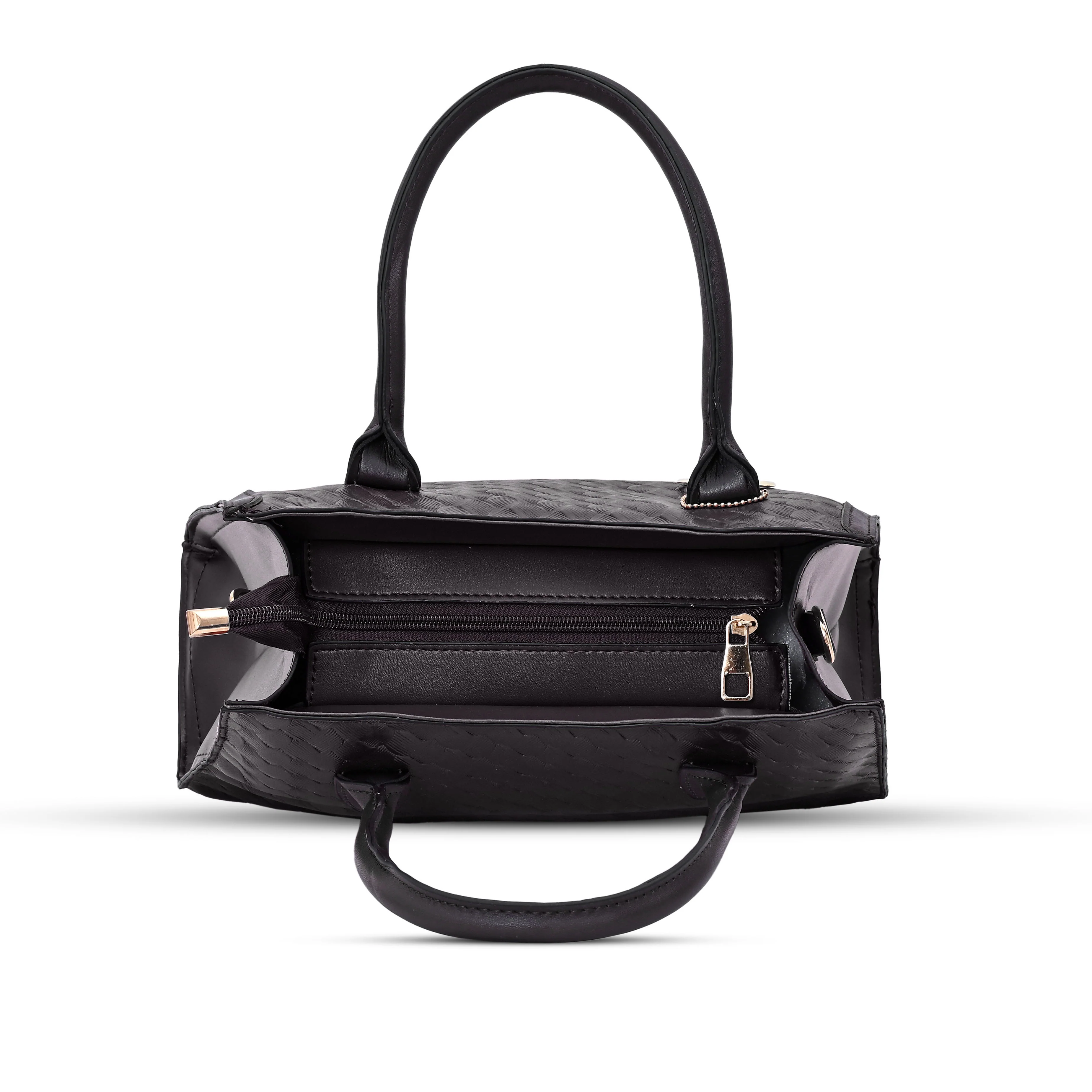 QIARRA Dark Brown Luxe Textured Synthetic Rexin Shoulder Bag with Detachable Strap VB8048 - Image 5
