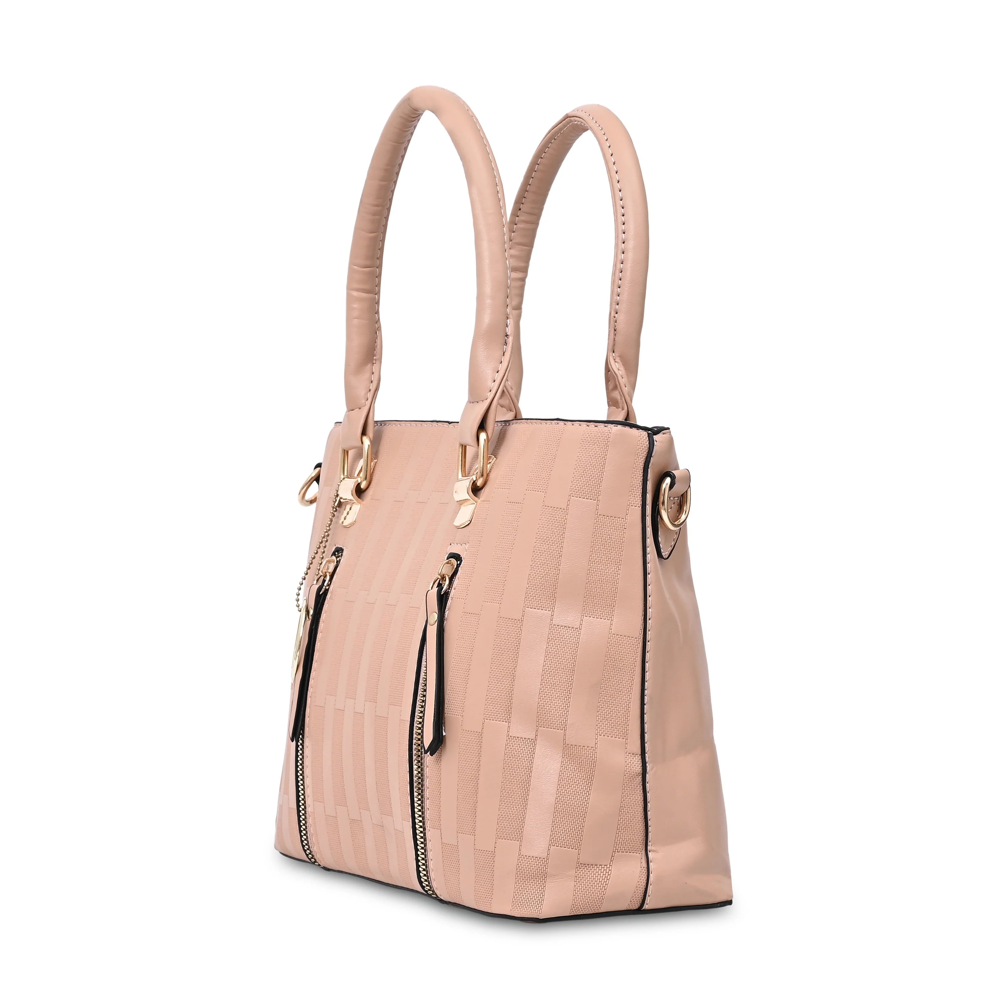 QIARRA Peach Luxe Artificial Leather Premium Textured Shoulder Bag / Handbag with Detachable Slings VB8068 - Image 4