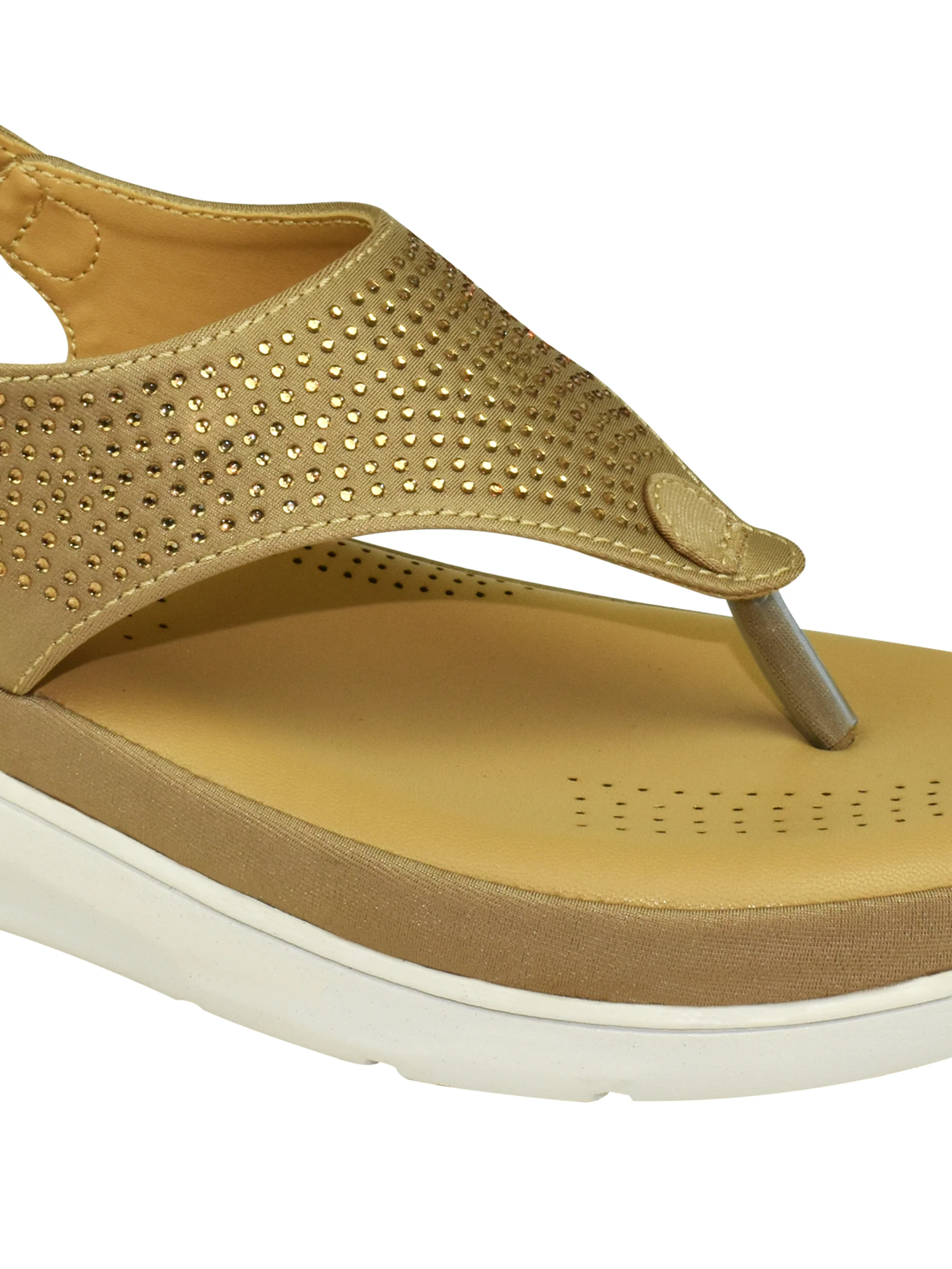 Qiarra Women's Beige Embellished Sandal - Image 5