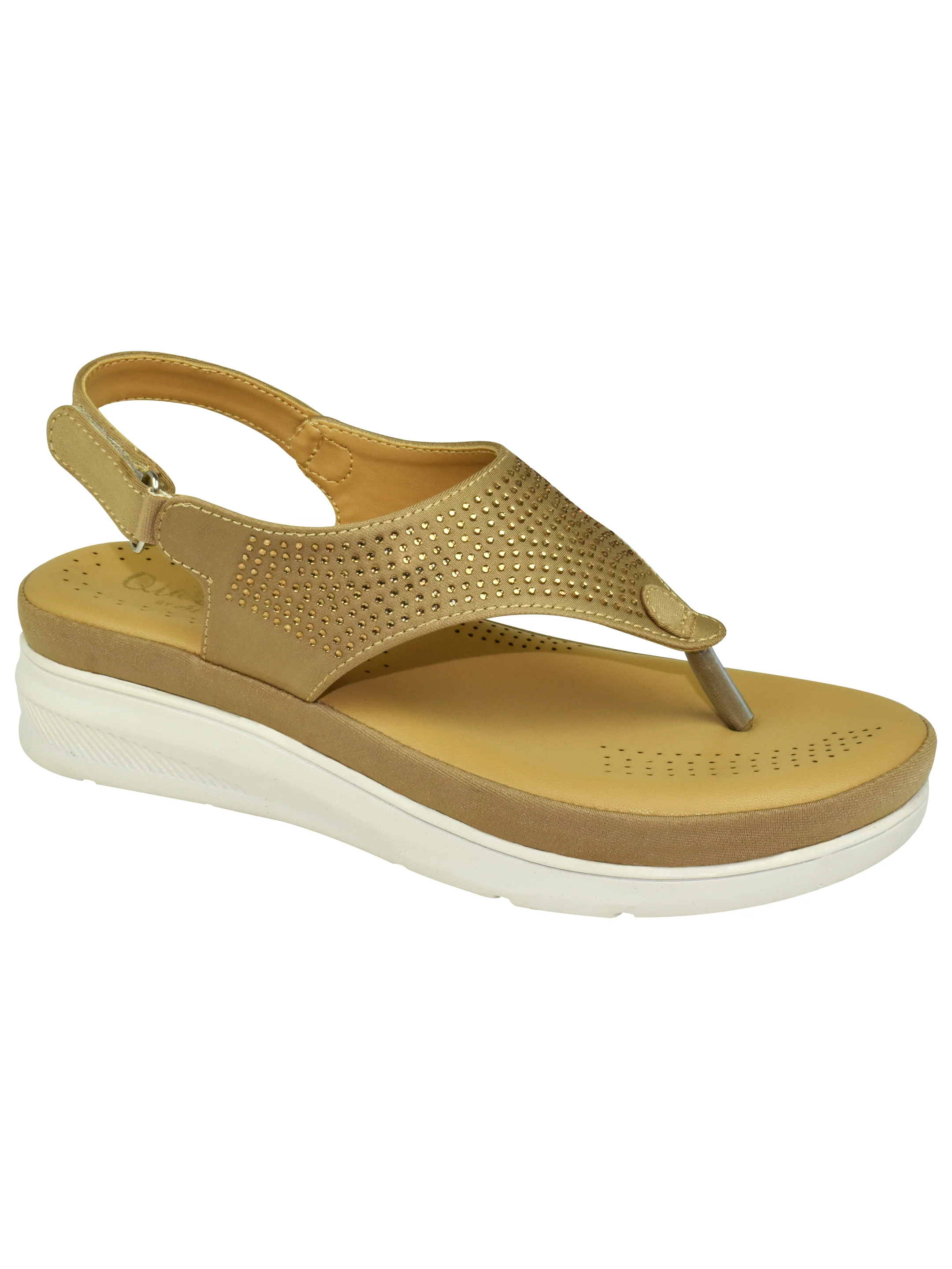 Qiarra Women's Beige Embellished Sandal - Image 6