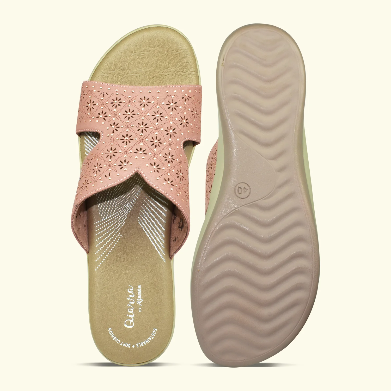 QIARRA Women’s Navy Embellished Sandals - Image 6