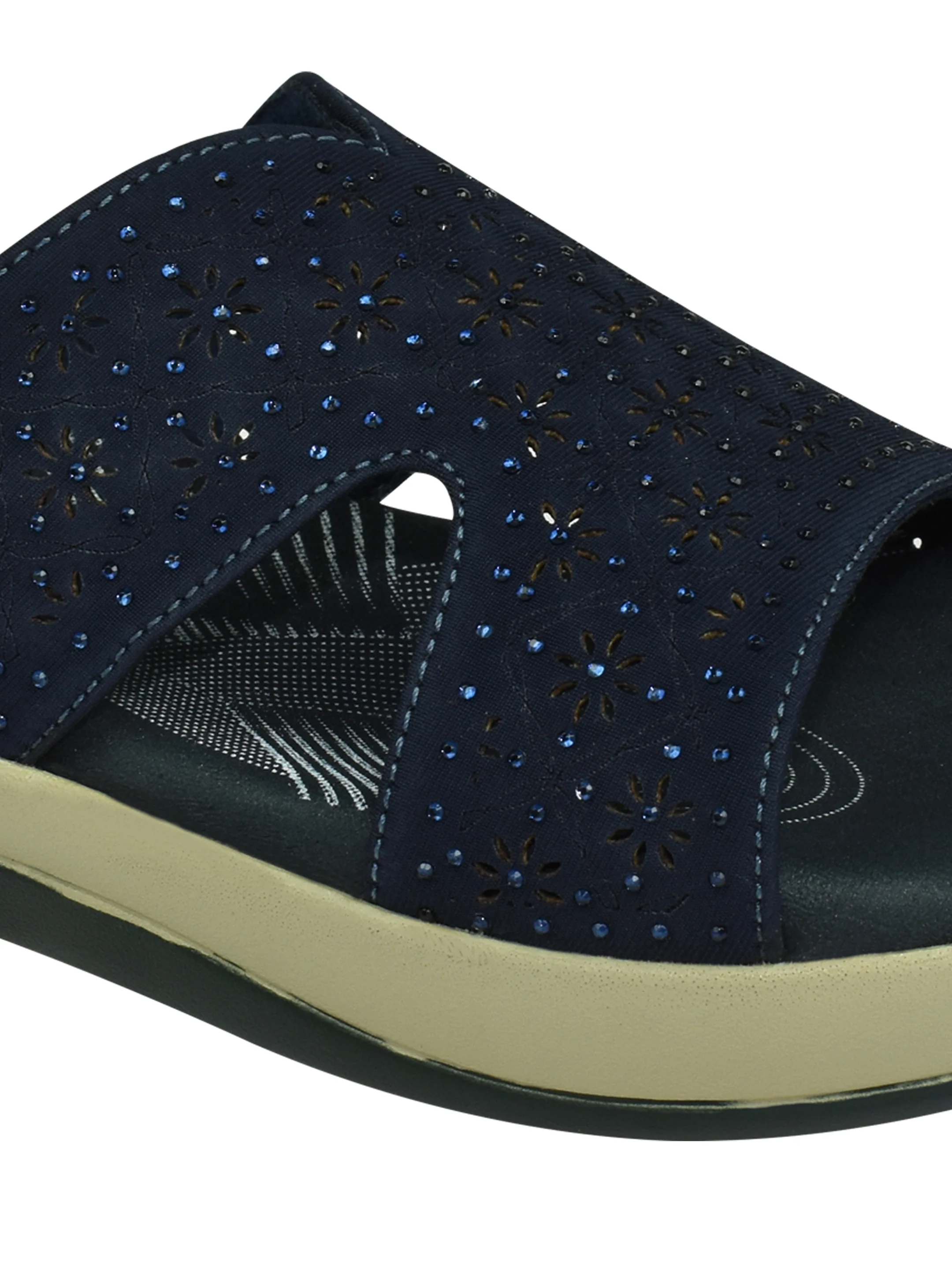 QIARRA Women’s Navy Embellished Sandals - Image 9