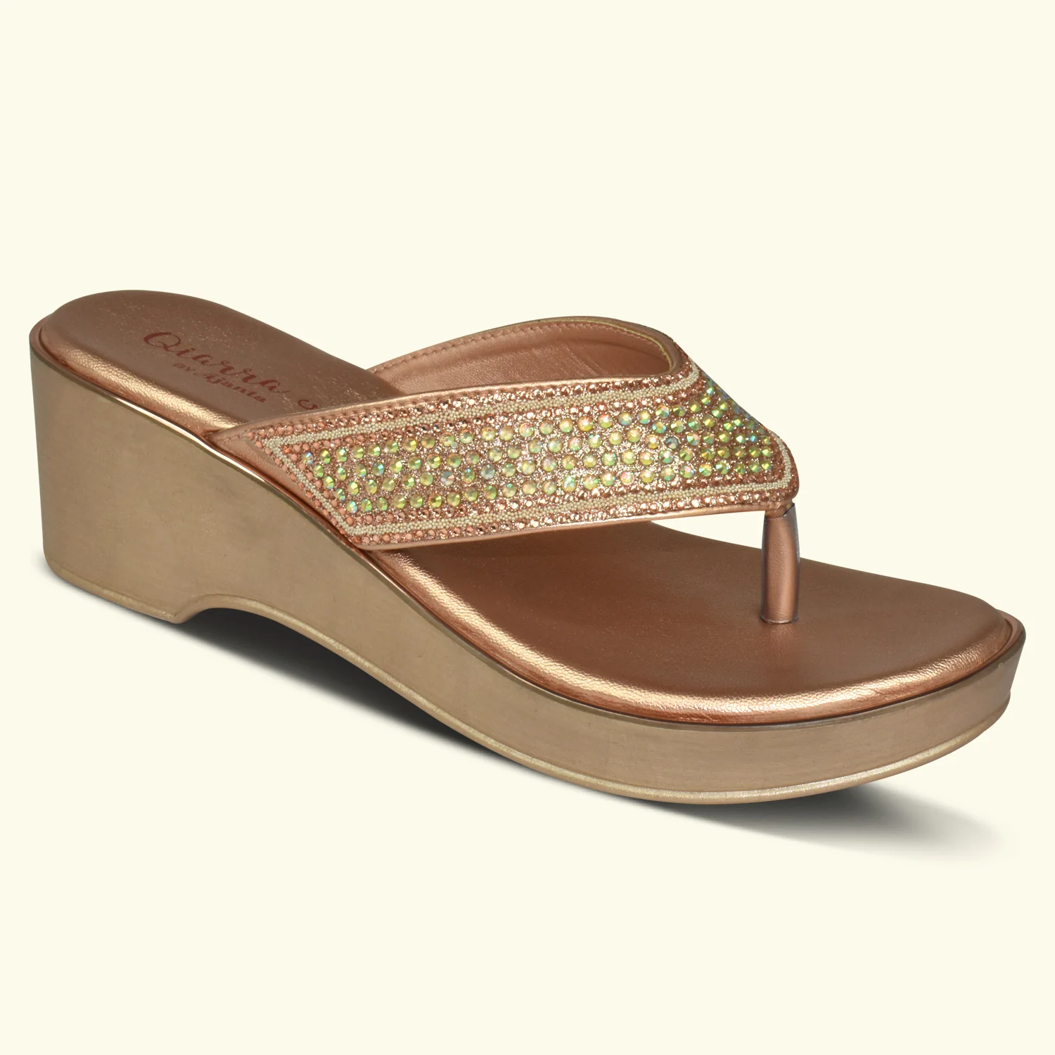 QIARRA Women's Shimmer Wedge Sandals - Image 4