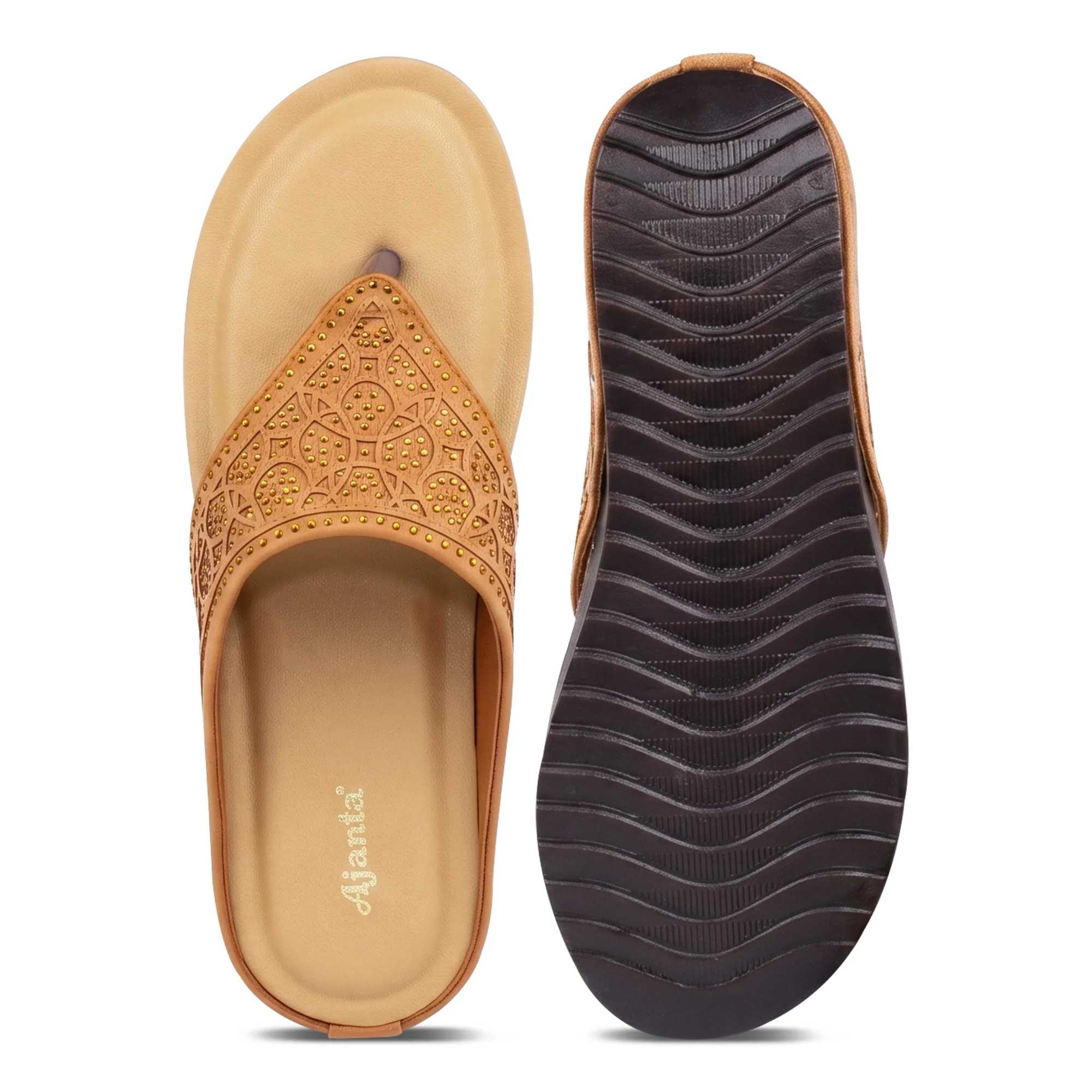 Women’s Stylish Comfort Sandals | Casual Daily Wear Slip-On Flats for Women & Girls | Lightweight Fashion Footwear Beige - Image 10