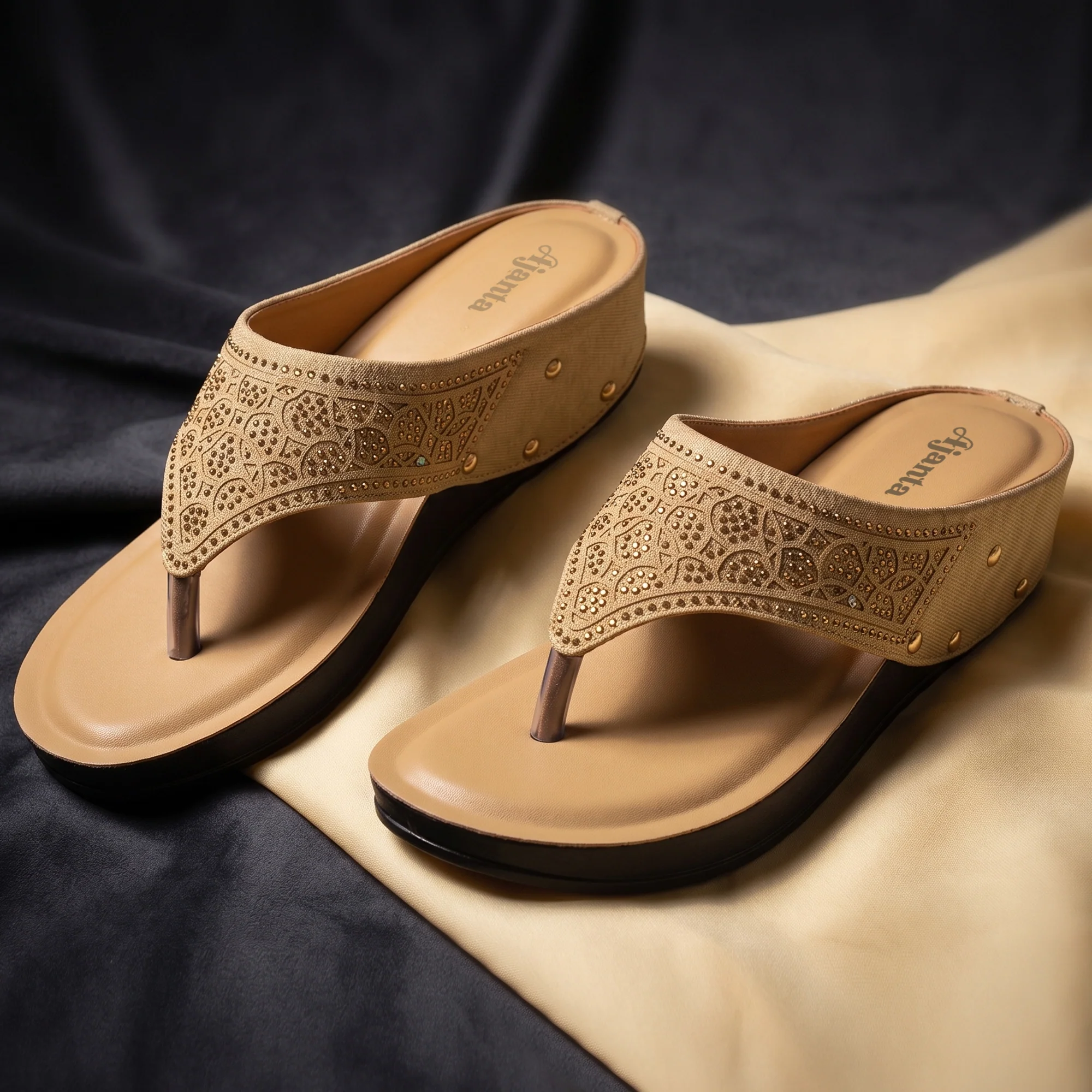 Women’s Stylish Comfort Sandals | Casual Daily Wear Slip-On Flats for Women & Girls | Lightweight Fashion Footwear Beige - Image 8
